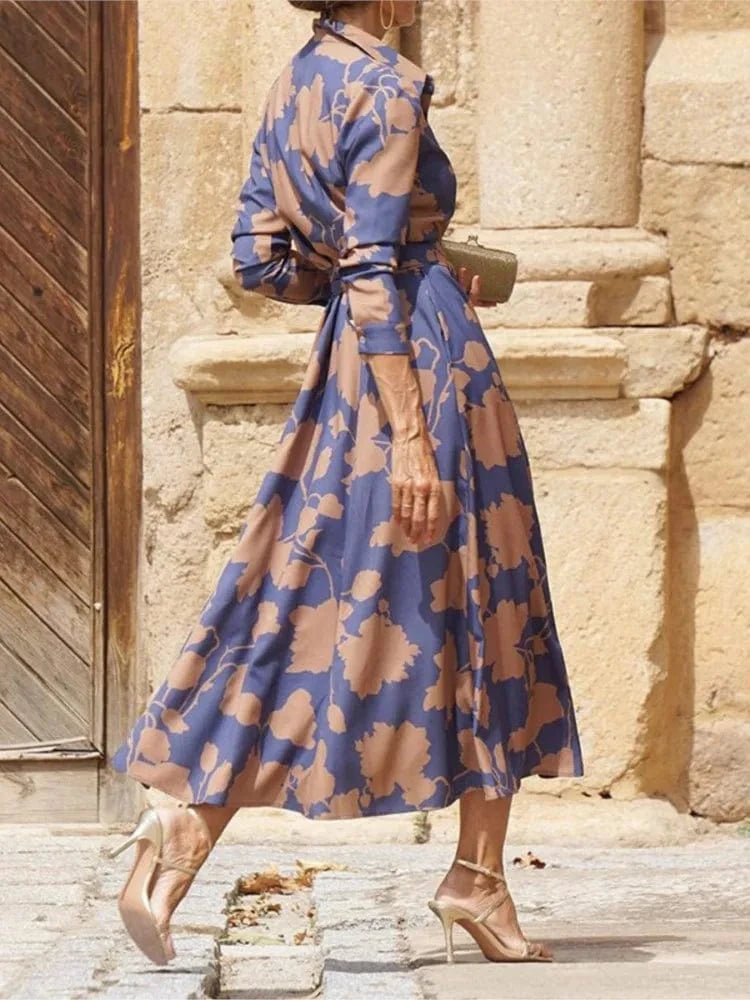 robe midi fleurie champêtre invité mariage manches courtes coupe trapèze été élégante et légère