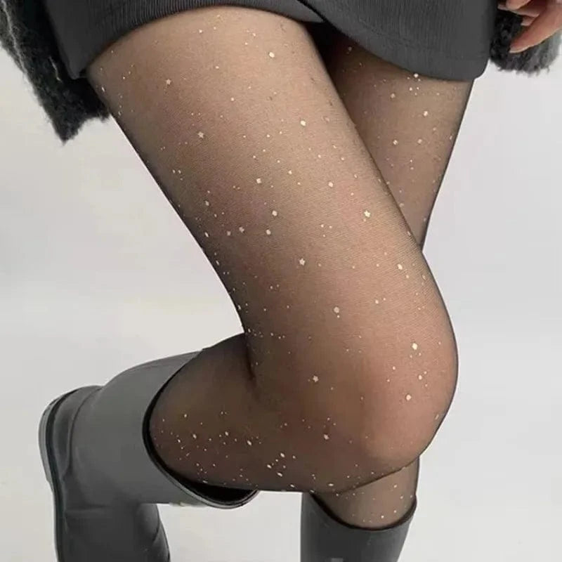 collant pailleté noir soirée chic moulant femme élégante idéal nouvel an ou événement festif