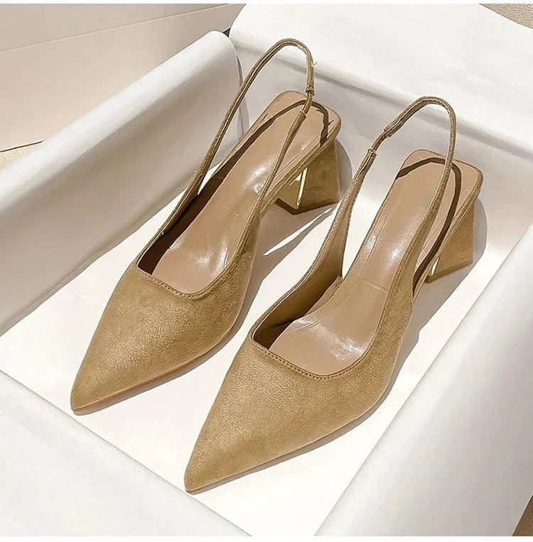 escarpins beiges élégants slingback en cuir pour mariage invité chic ou soirée habillée printemps été