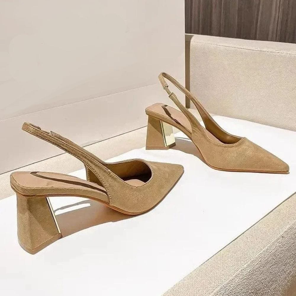 escarpins beiges élégants pour mariage, talons ouverts slingback pour cérémonie ou soirée chic