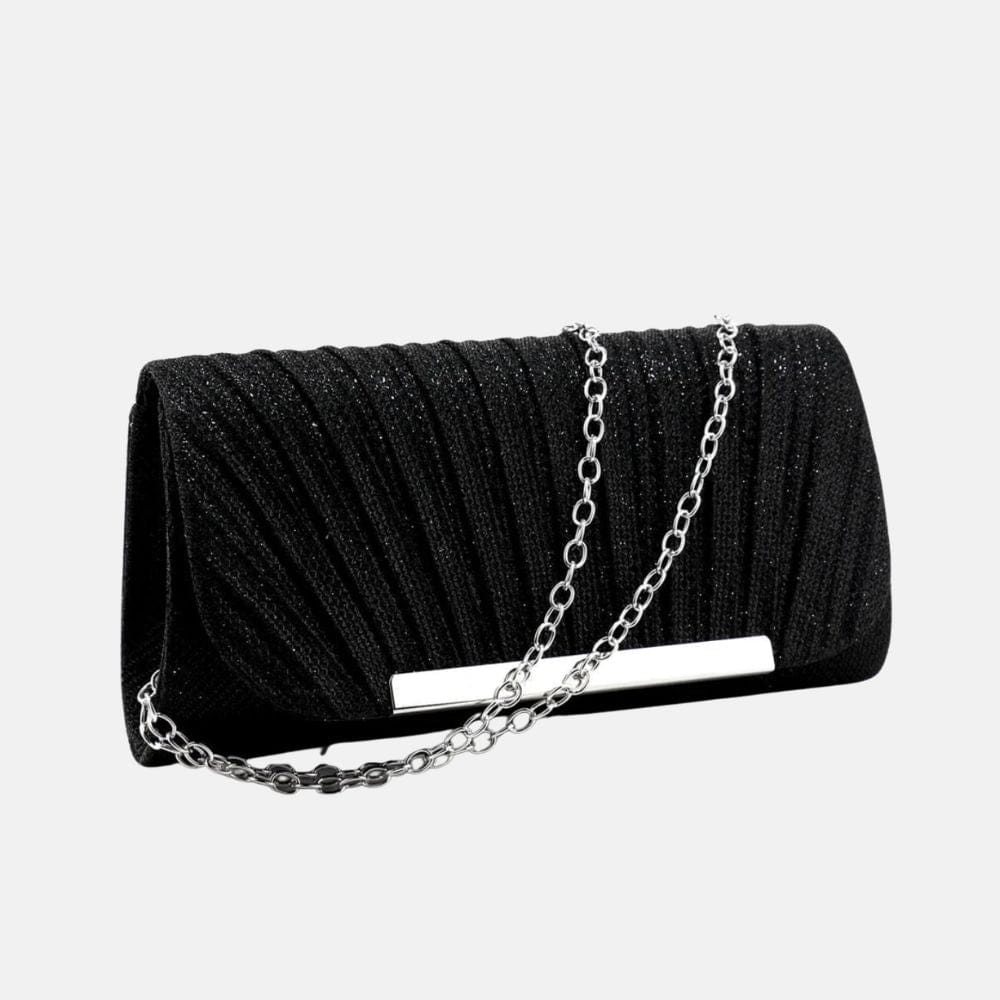pochette noire soirée chic en paillettes idéale pour soirée élégante ou événement habillé festif