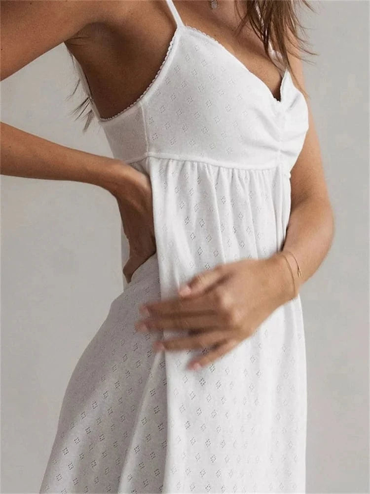 Robe blanche courte casual pour l'été