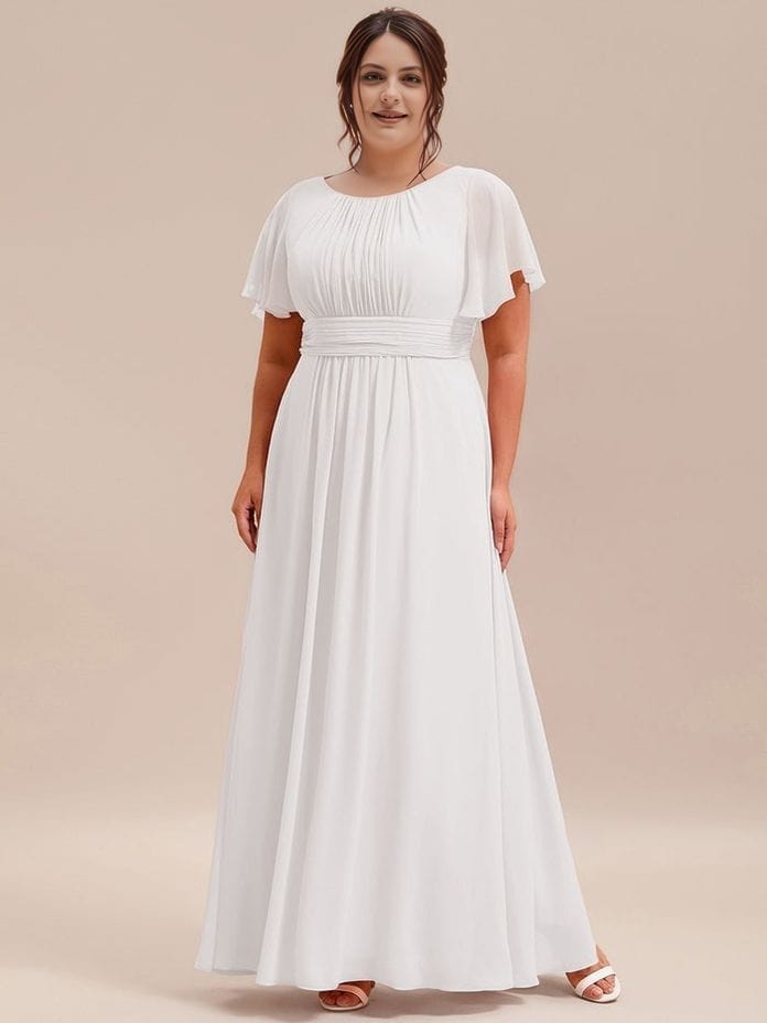 Robe blanche grande taille longue fluide