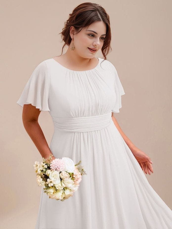 Robe blanche grande taille longue fluide