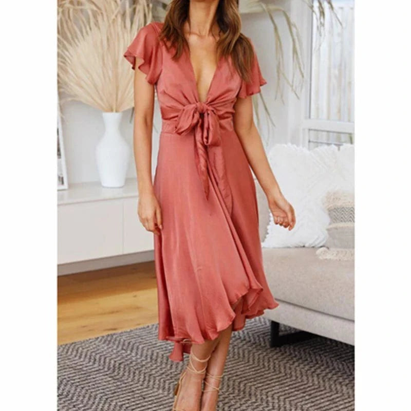 robe été bohème asymétrique manches bouffantes fluide blanche longue coupe trapèze décontractée