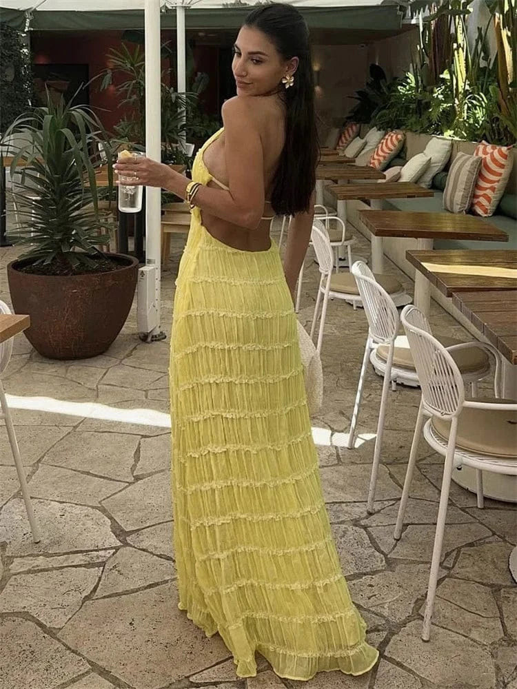 Robe bohème maxi dos nu