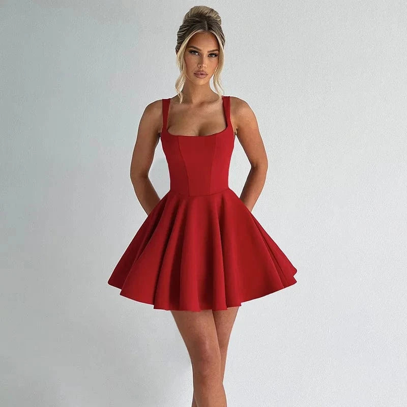 Robe corset courte évasée