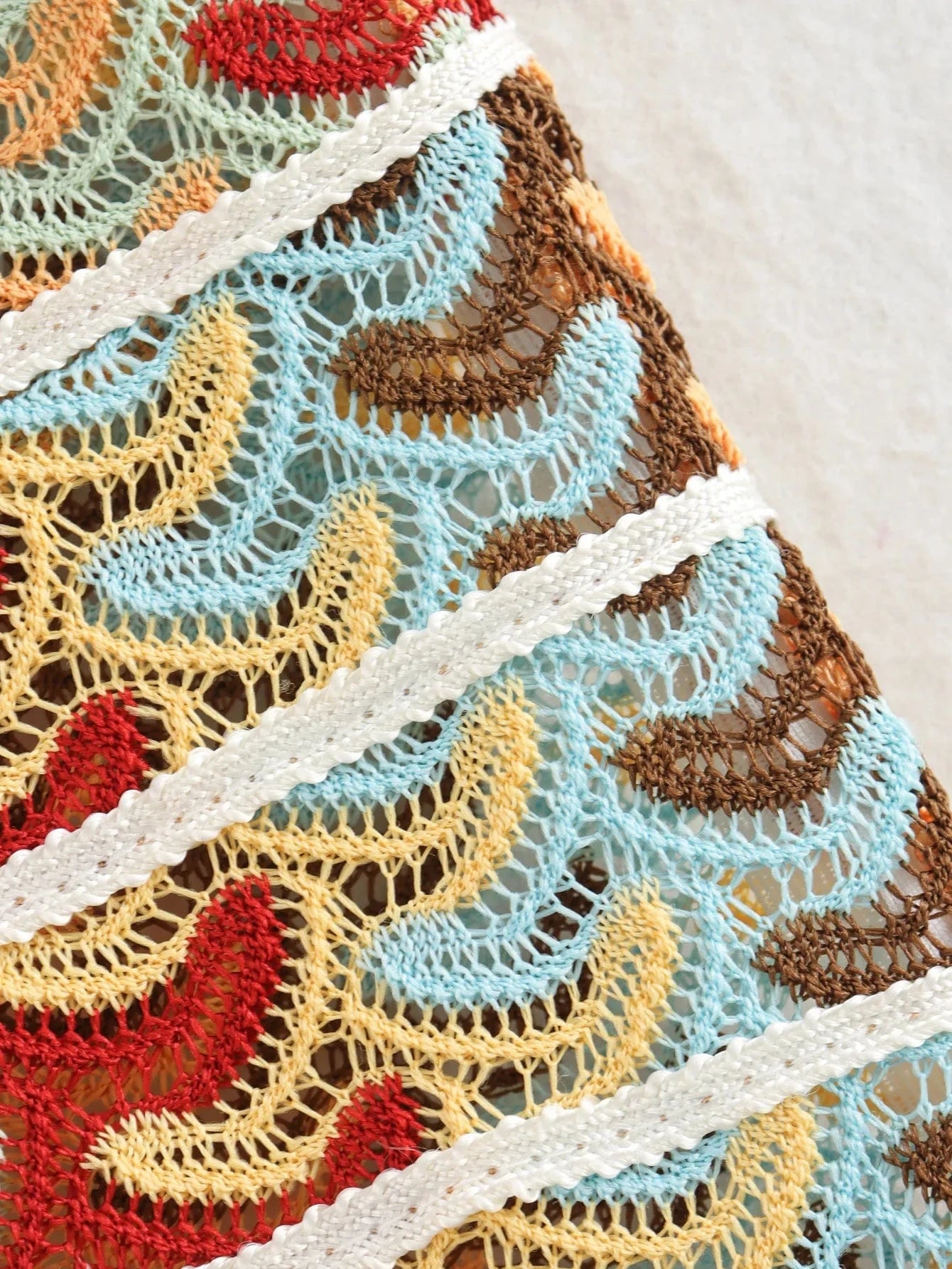 Robe crochet multicolore longue