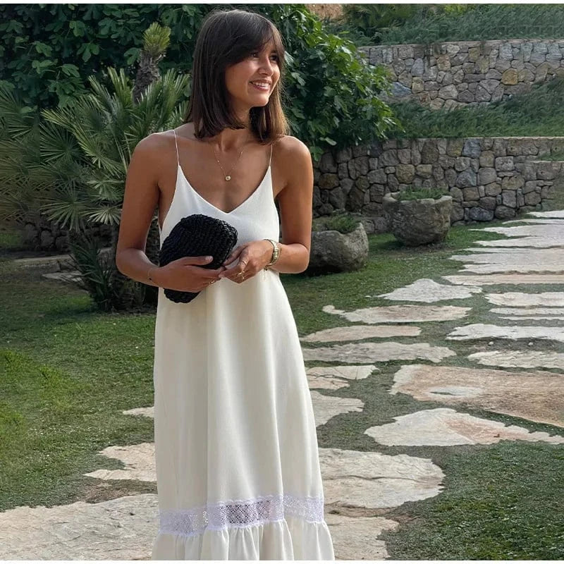 robe longue bohème fluide dos nu idéale pour mariage estival ou soirée chic en extérieur