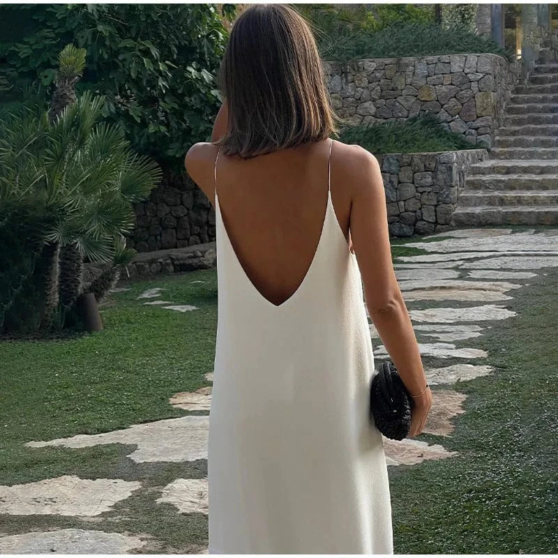 robe bohème mariage invité dos nu fluide longue verte évasée sans manches silhouette trapèze