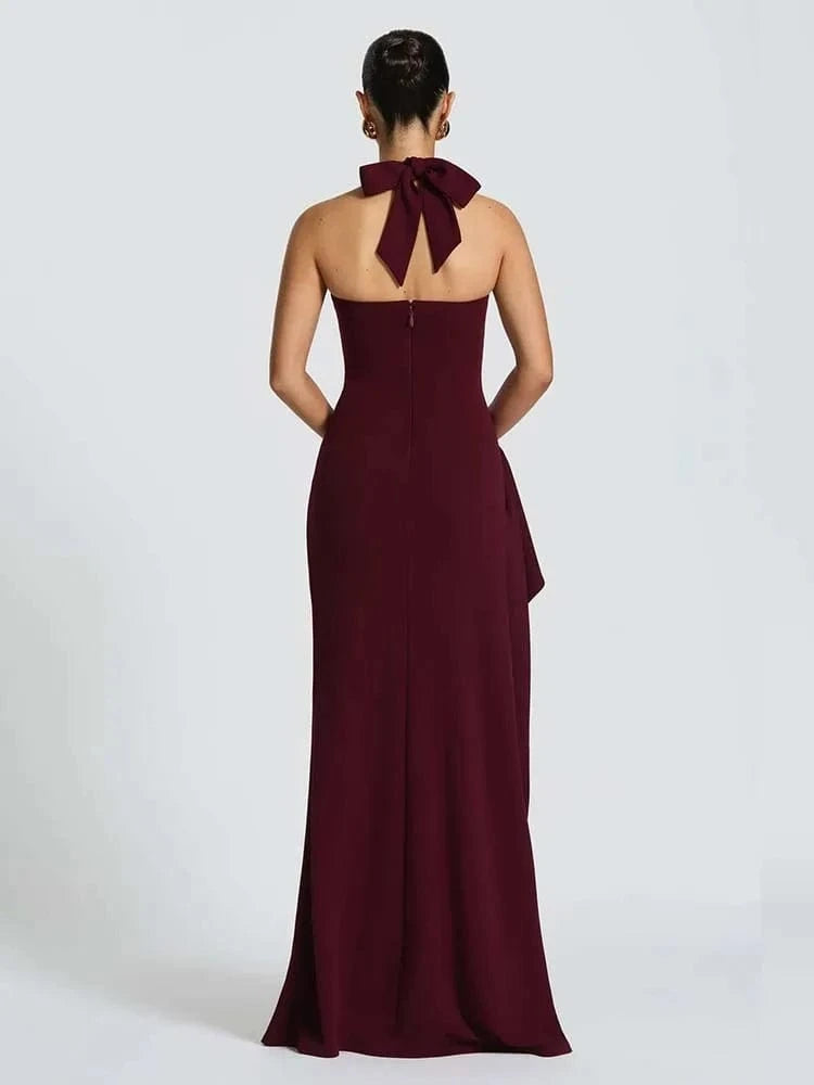Robe de gala longue fendue dos nu
