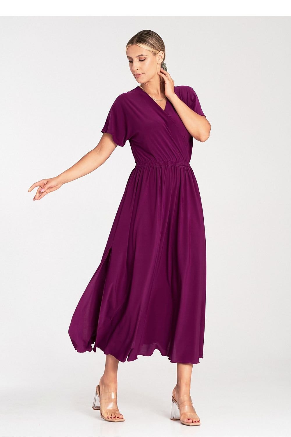 robe d'été casual longue parfaite pour les journées chaudes avec manches courtes et coupe fluide