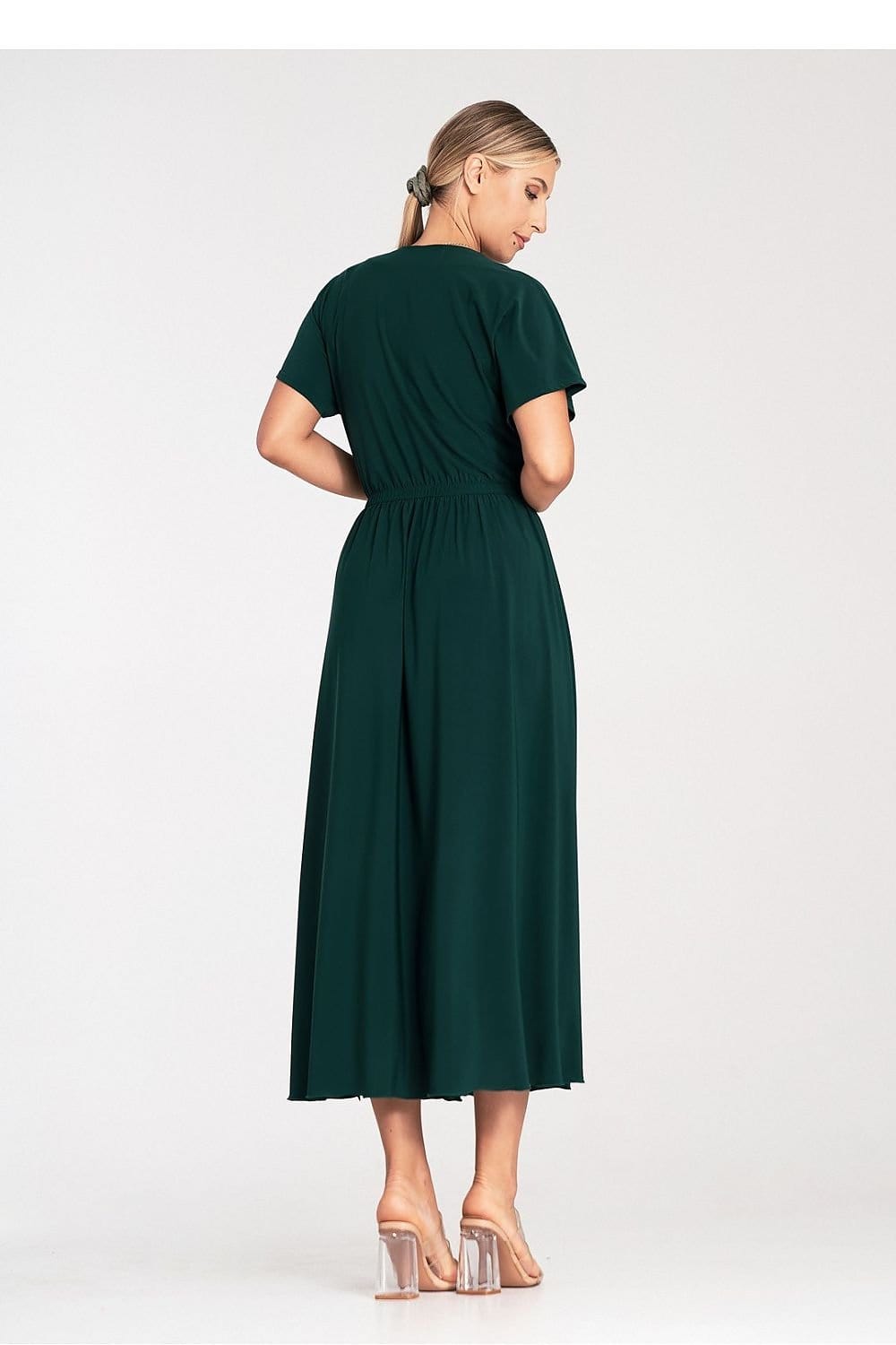 robe été casual longue trapèze manches courtes fluide femme idéale pour journée ensoleillée