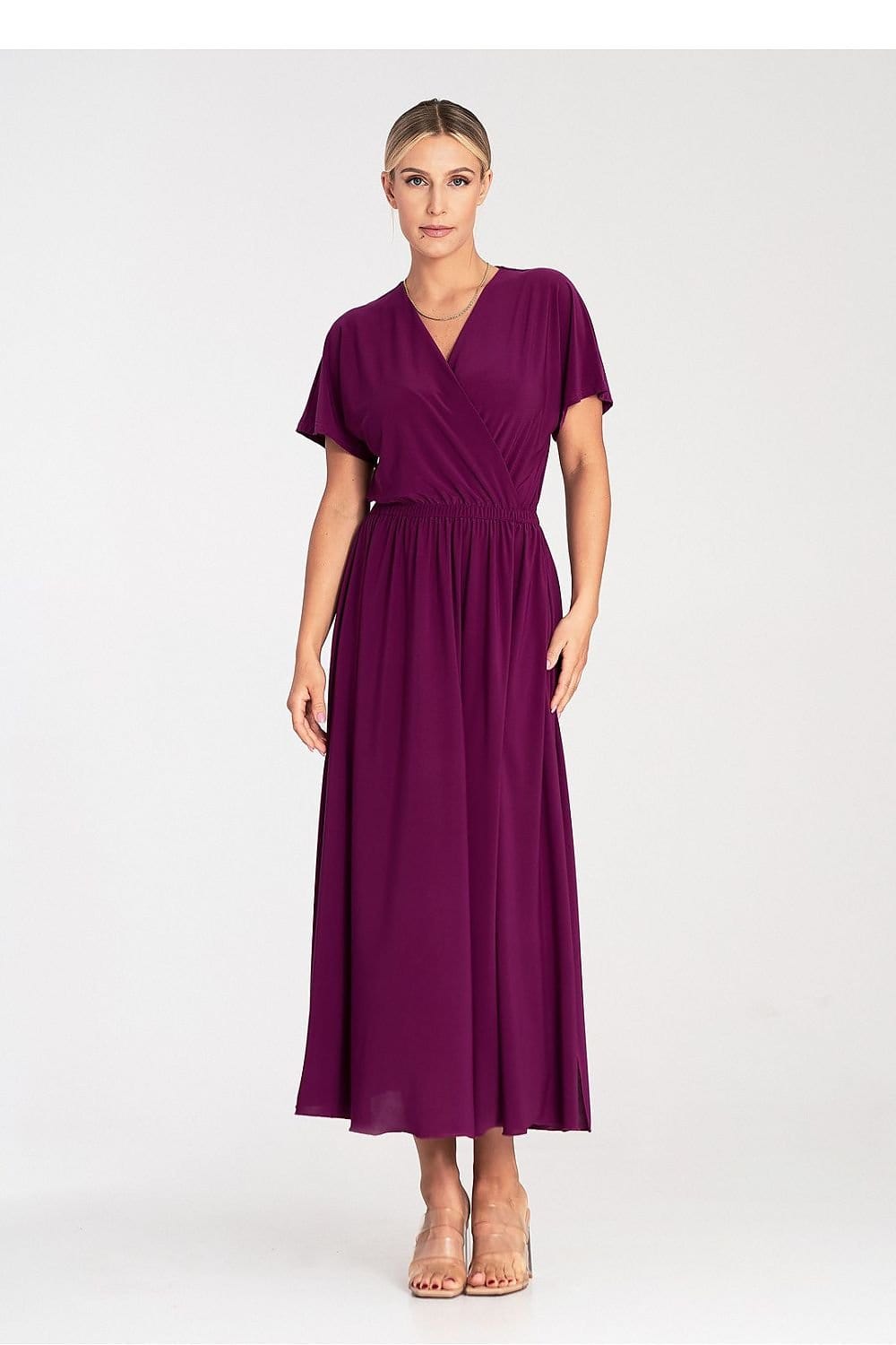 robe longue été casual trapèze manches courtes fluide femme légère pour journée ensoleillée