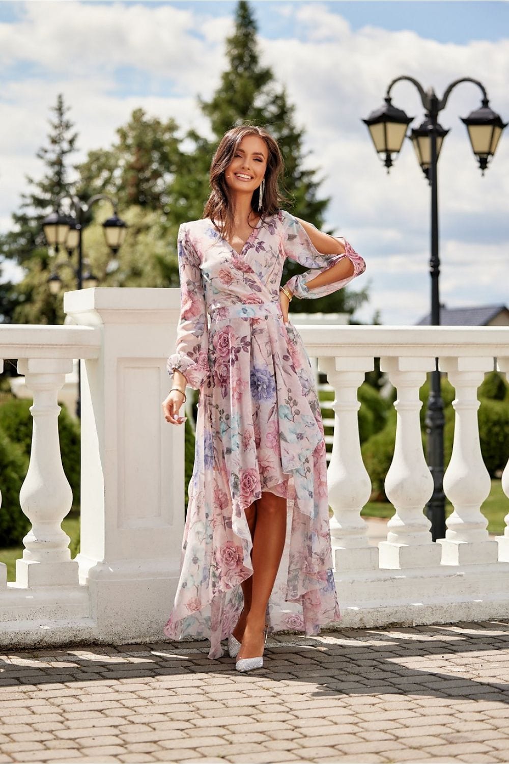 robe asymétrique bohème manche longue idéale pour un mariage invité chic en automne ou hiver