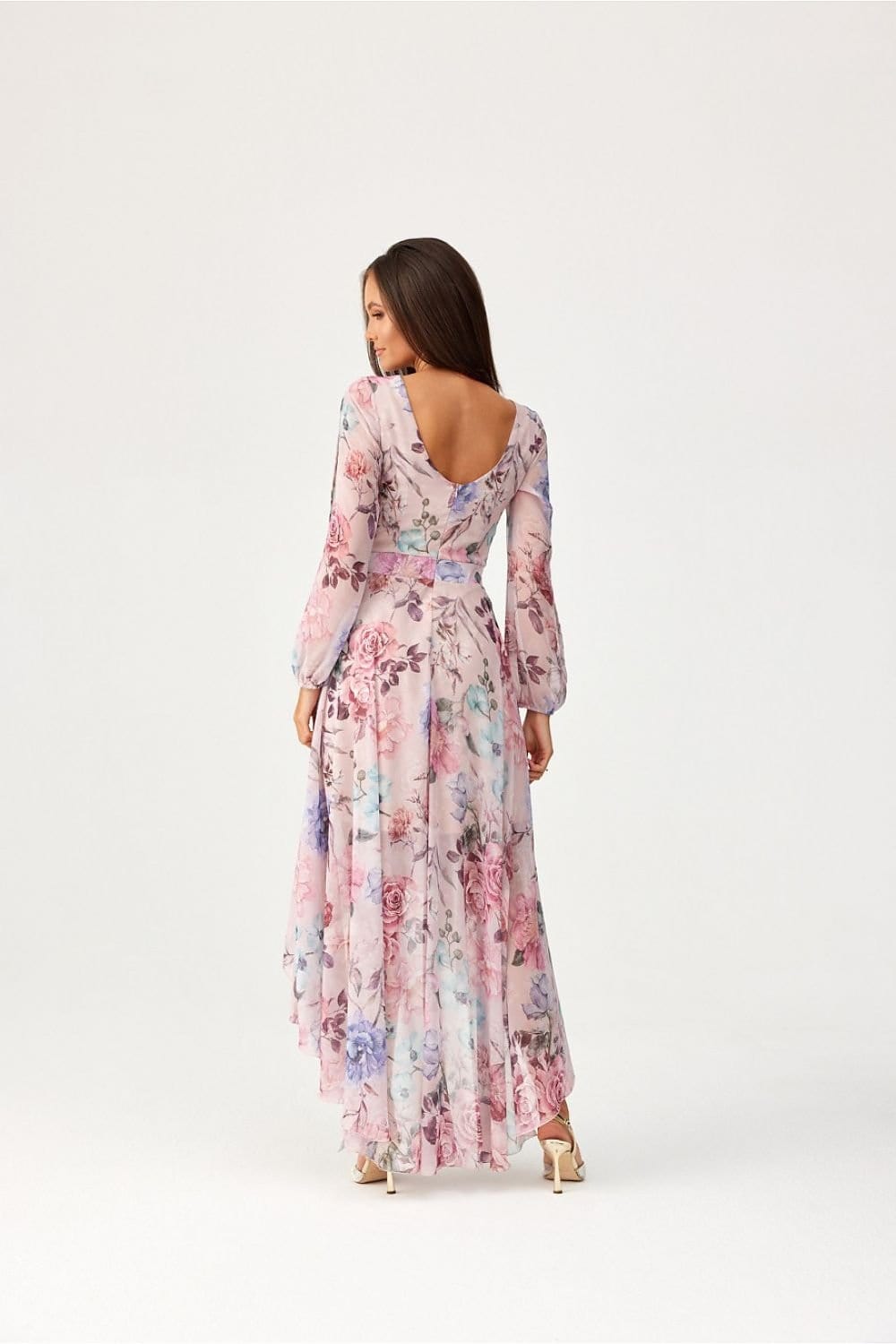 robe bohème asymétrique manche longue pour soirée chic d'été en gaze de coton fluide femme