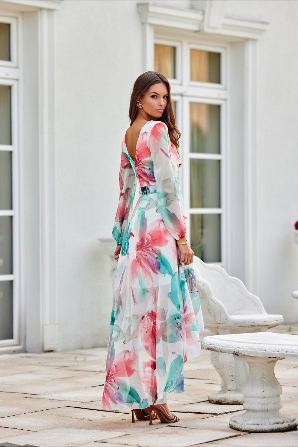 robe bohème asymétrique manche longue idéale pour soirée chic ou invité mariage automne-hiver