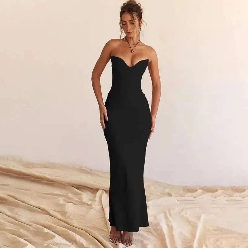Robe de soirée bustier sirène longue