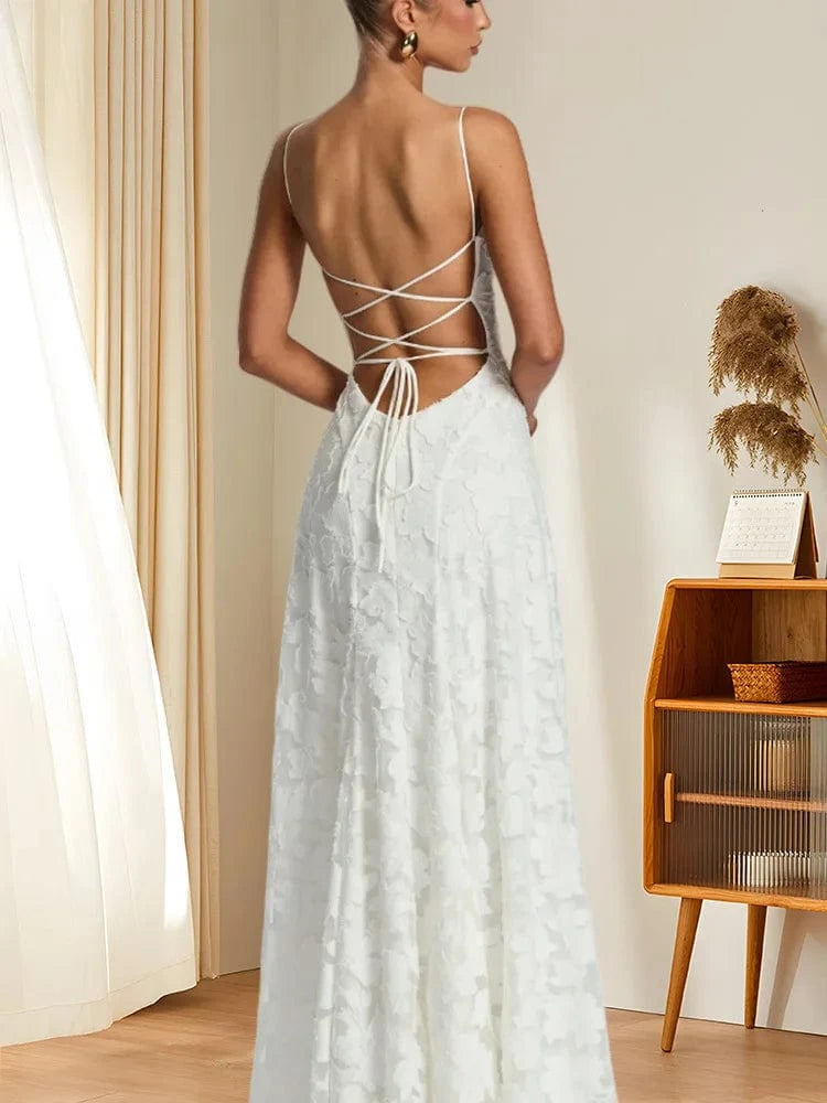 Robe de soirée chic longue en dentelle