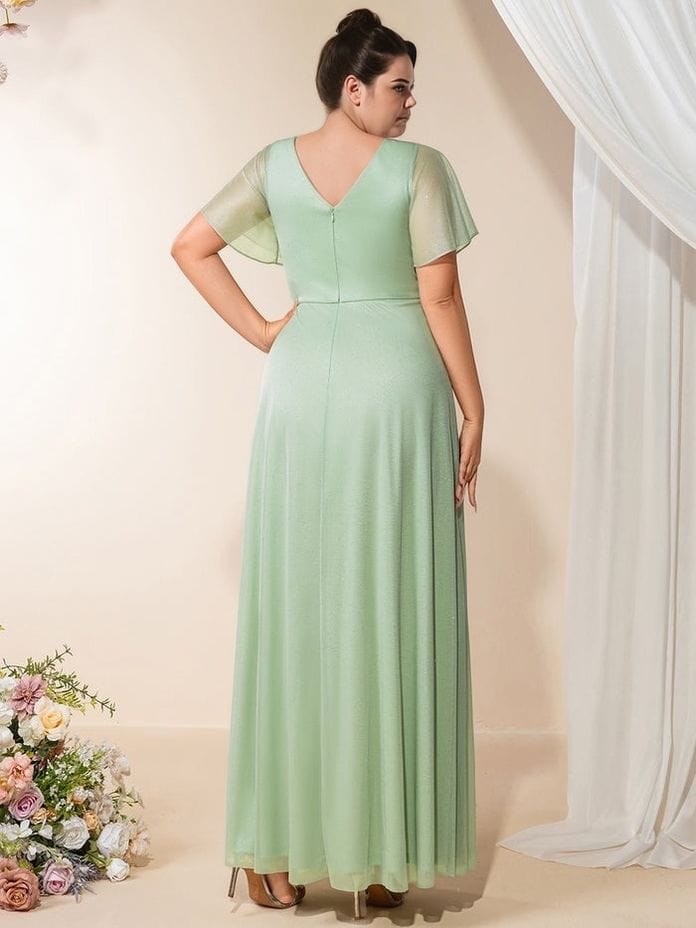 Robe de soirée mariage grande taille verte