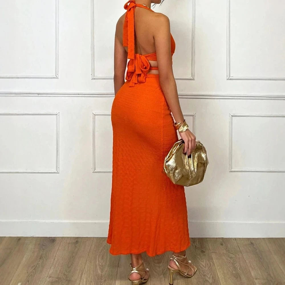 Robe de soirée sexy orange