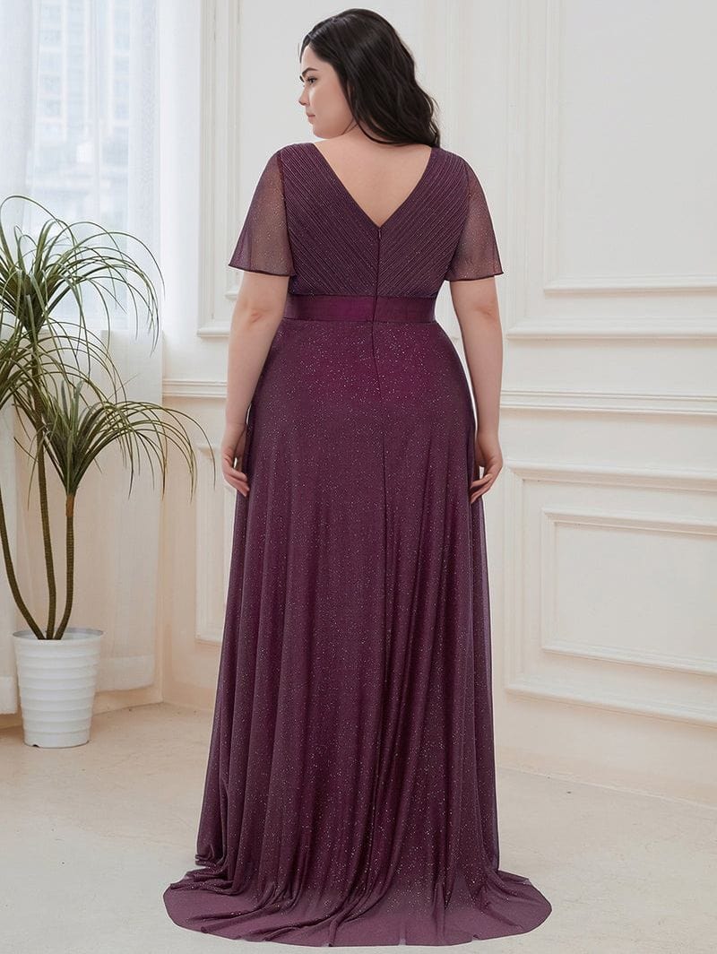 Robe de soirée violette scintillante grande taille