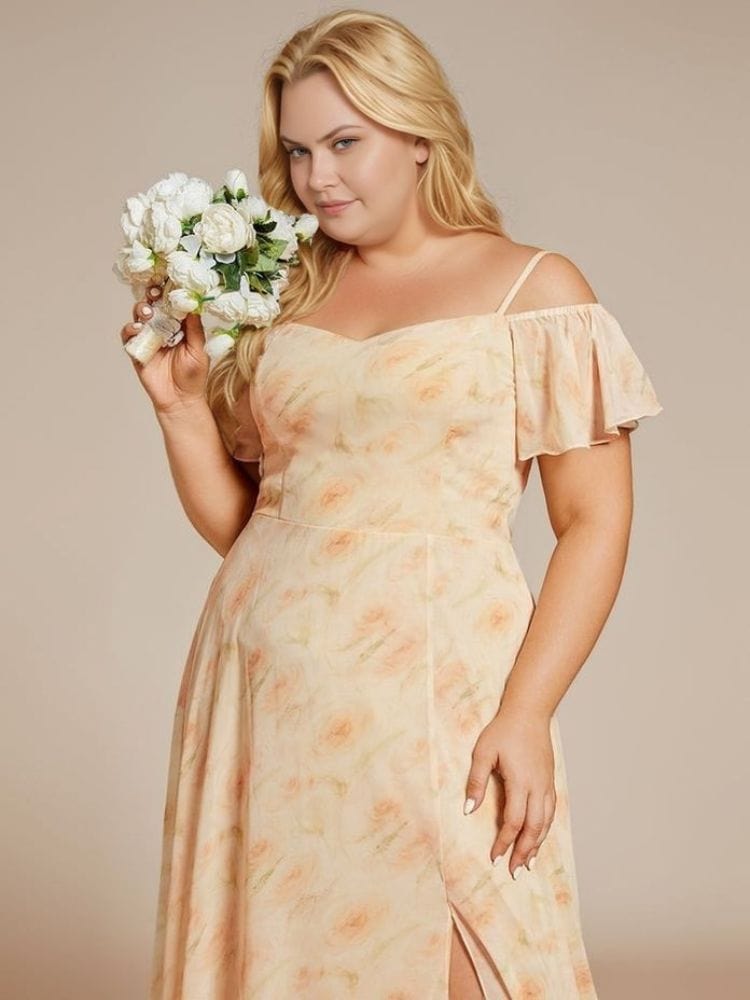 Robe demoiselle d'honneur fleurie grande taille