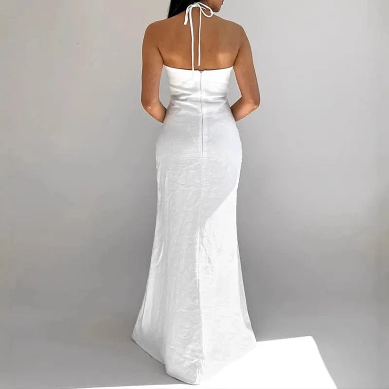 Robe été blanche longue sans manches