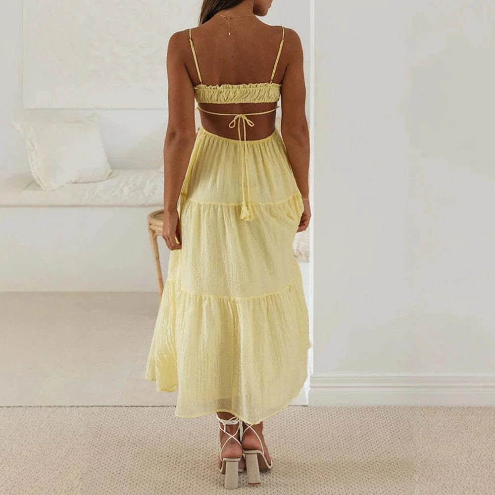 robe été bohème fluide midi parfaite pour un look champêtre chic lors d'une sortie estivale