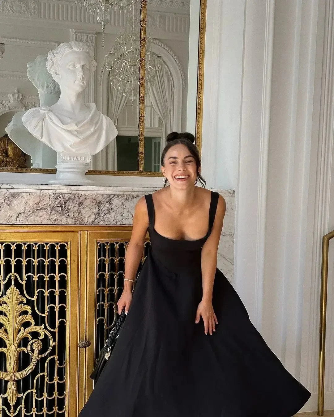 robe été chic sans manches trapèze col carré idéale pour mariage invité ou cocktail en plein air