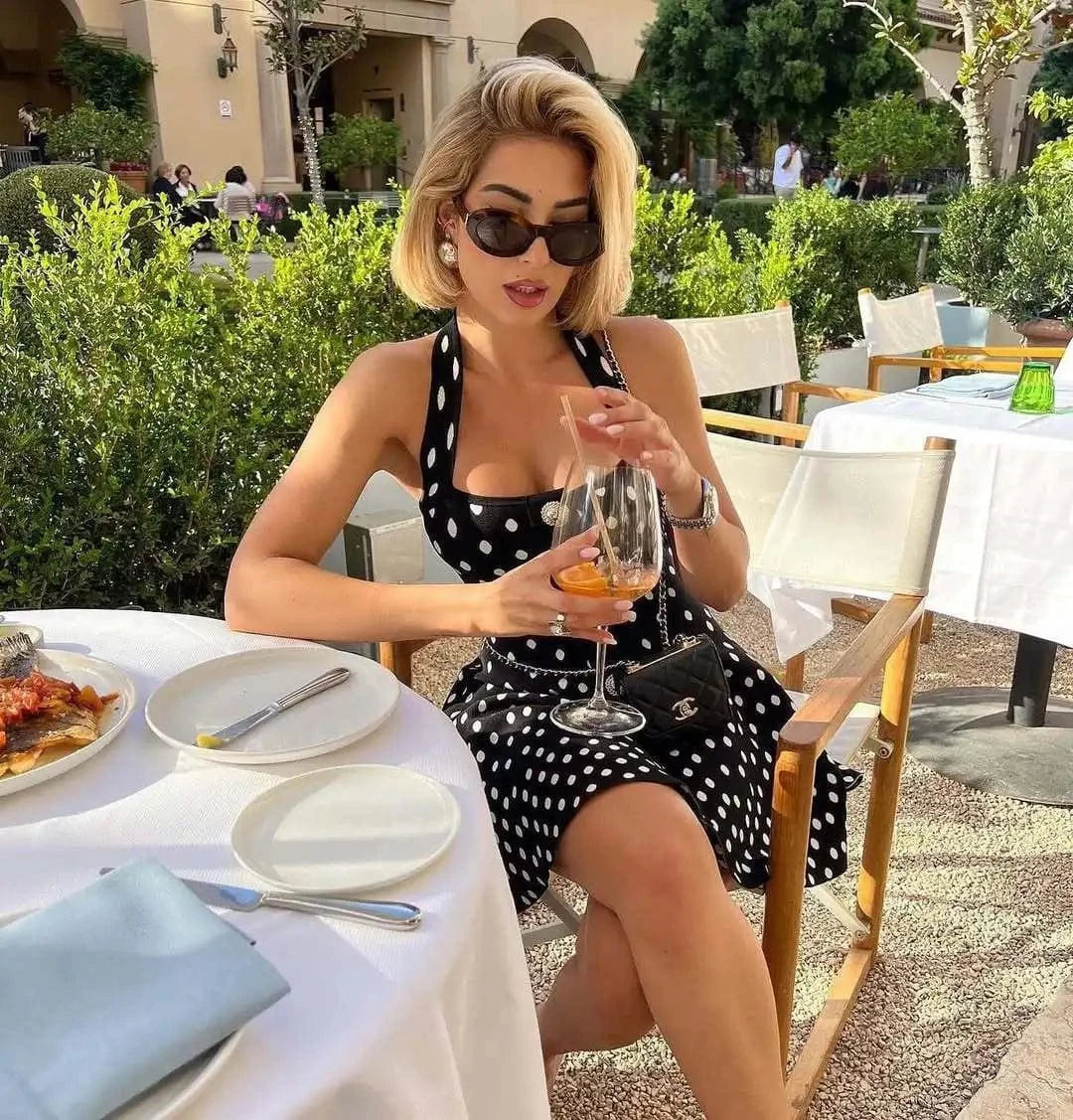 Robe été courte à pois style vintage