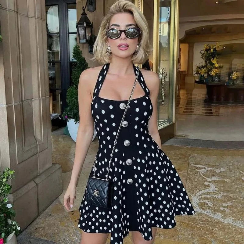 Robe été courte à pois style vintage