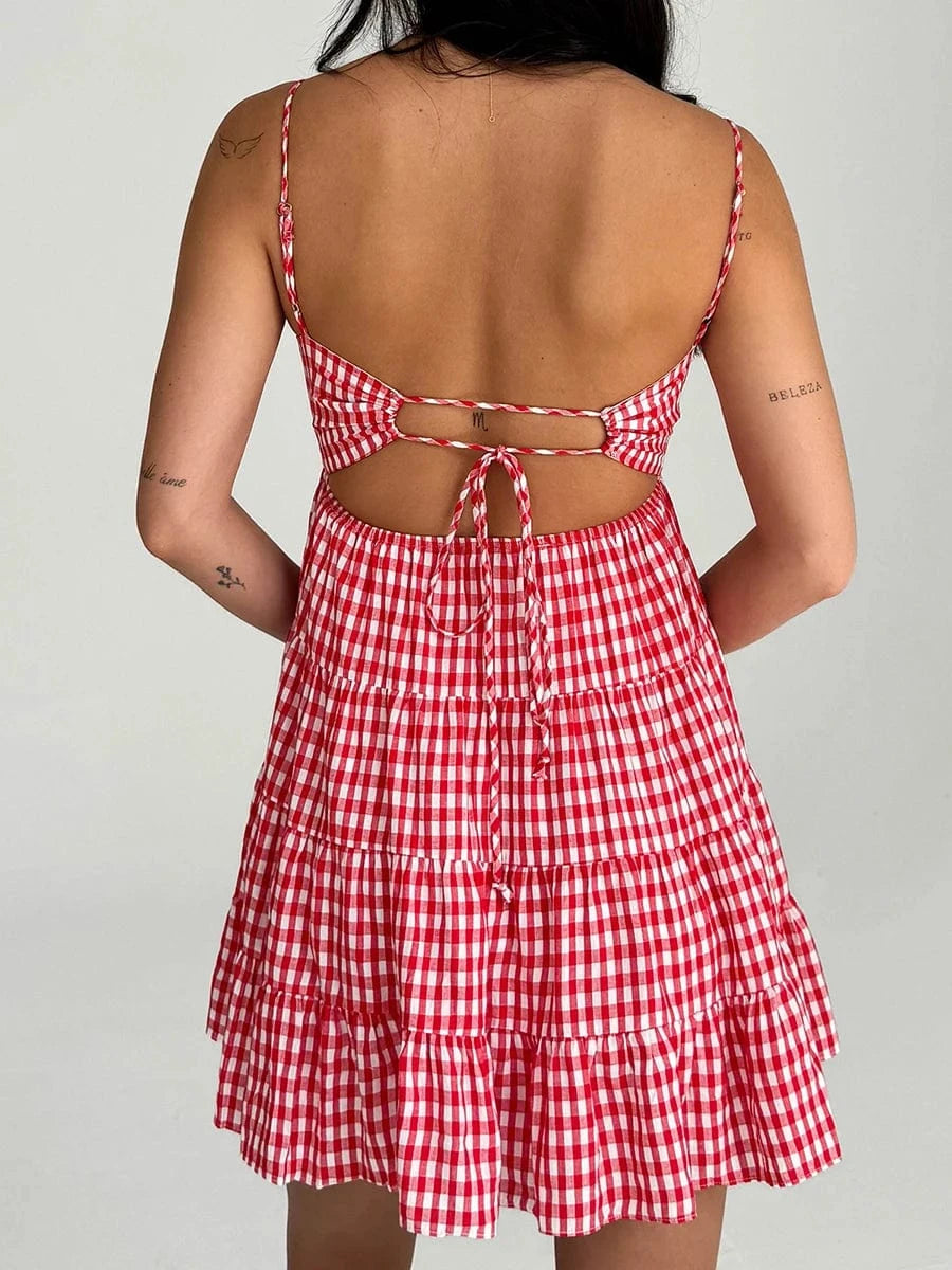 Robe été mini évasée à bretelles