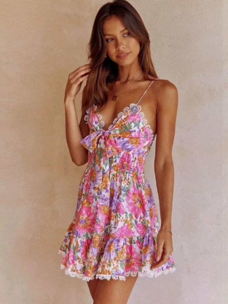 Robe été multicolore courte