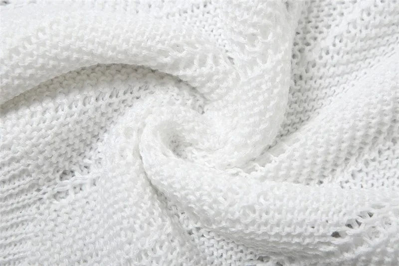 robe été longue sexy dos nu chic en crochet fluide évasée blanche pour plage ou soirée d'été