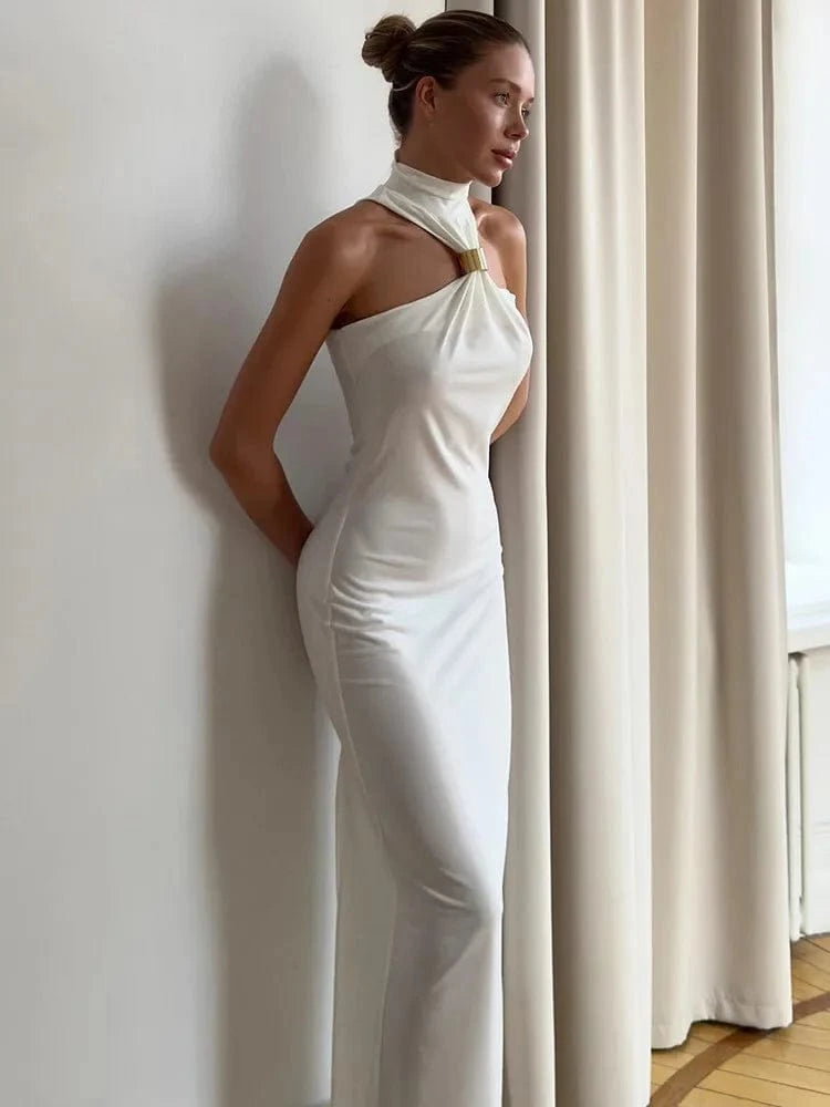 robe de soirée sexy longue épaules dénudées pour soirée chic en satin fendue moulante noire élégante