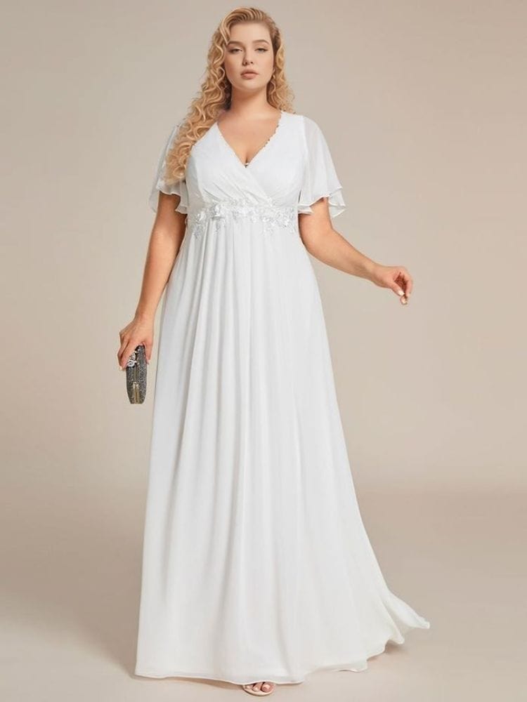Robe grande taille blanche longue fluide