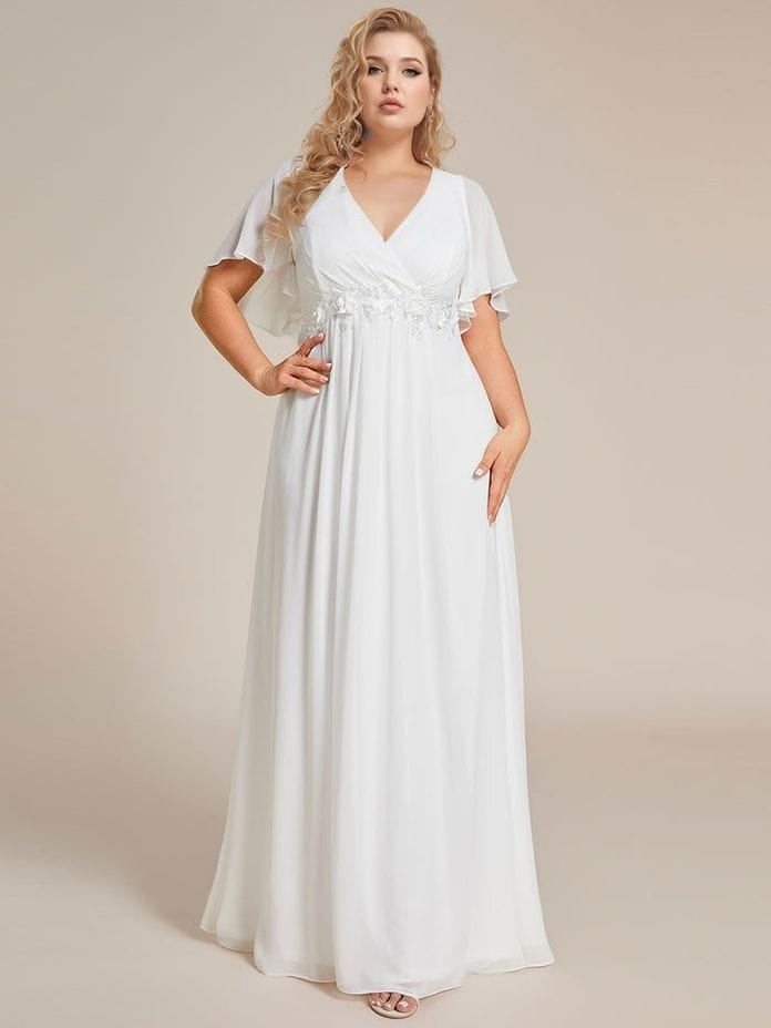 Robe grande taille blanche longue fluide