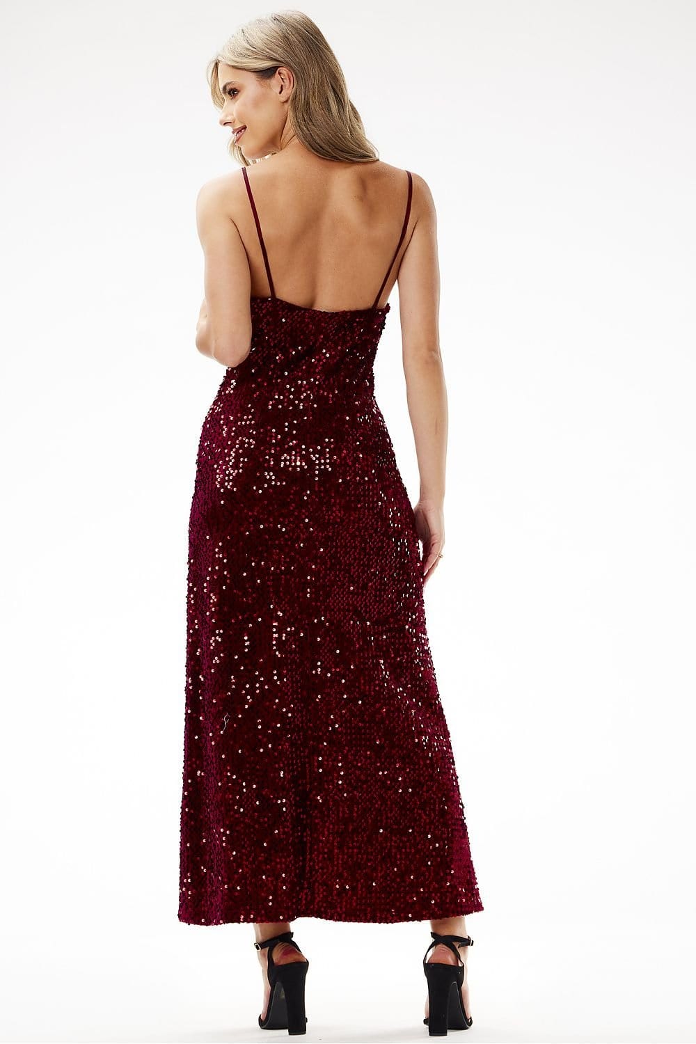 robe de soirée paillette chic longue pour gala ou nouvel an coupe droite sans manches scintillante