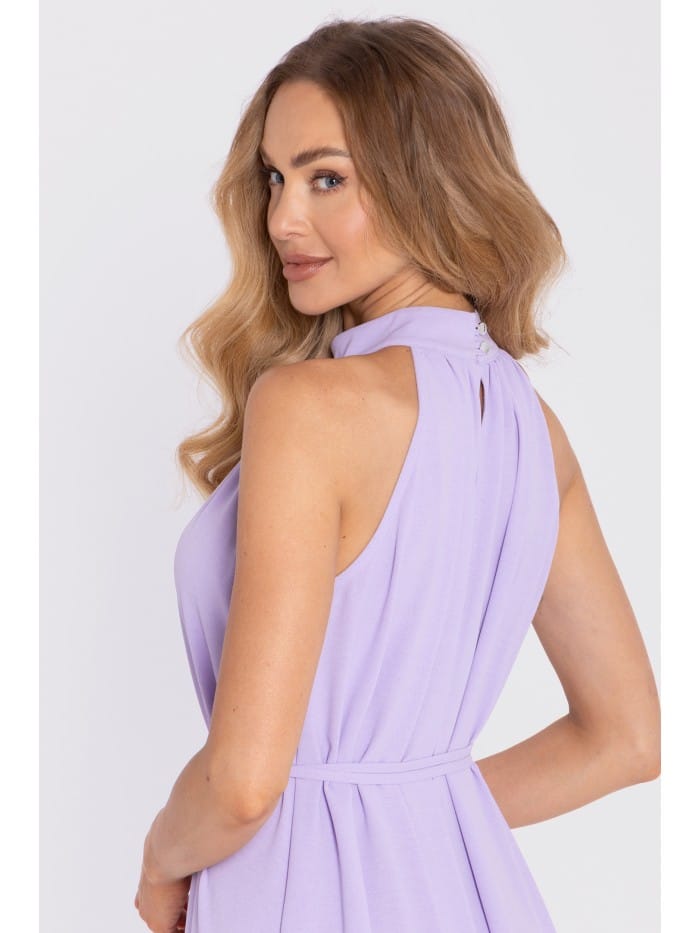 Robe longue lilas sans manches élégante
