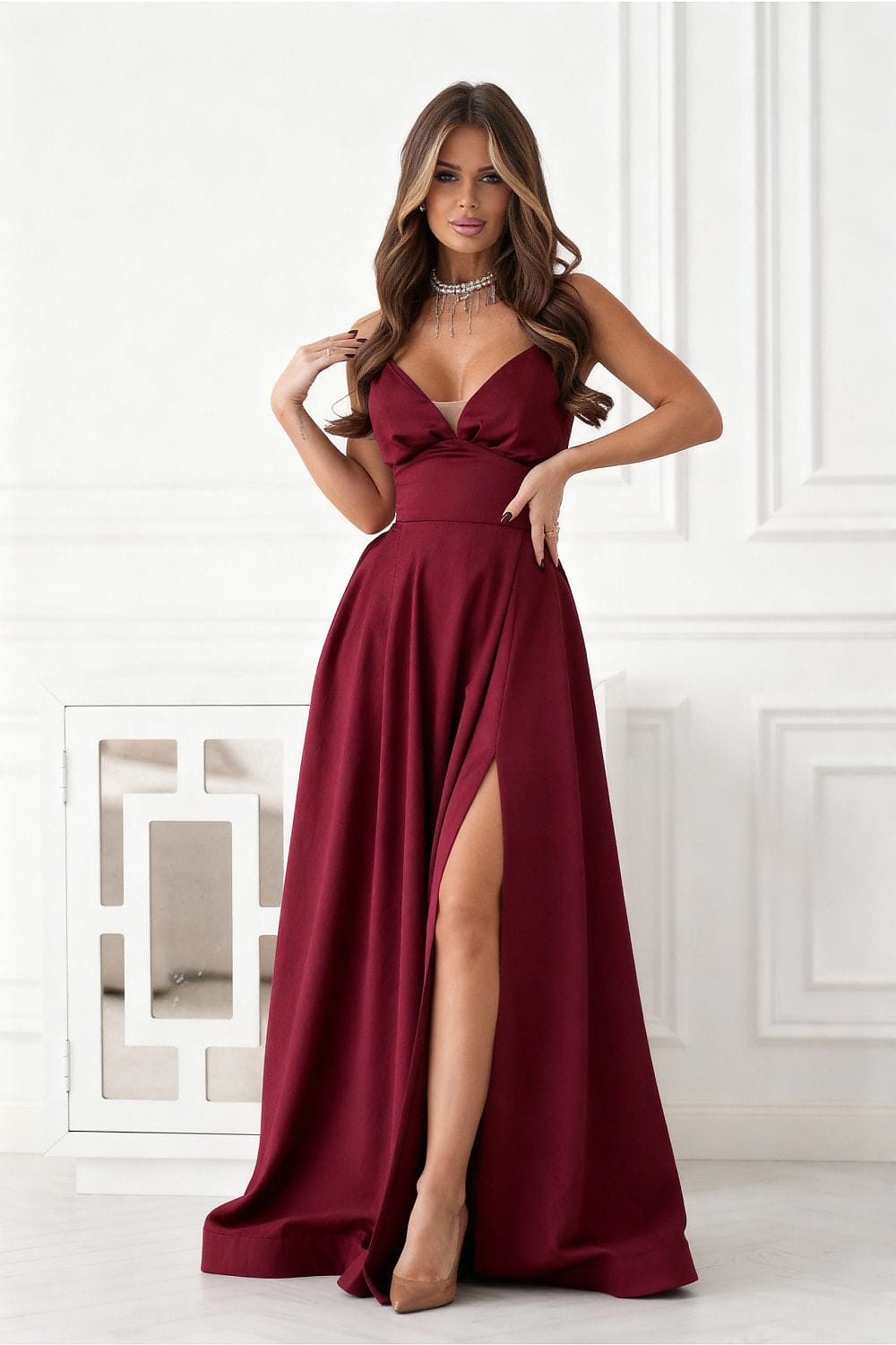 Robe longue model 221608 Bicotone