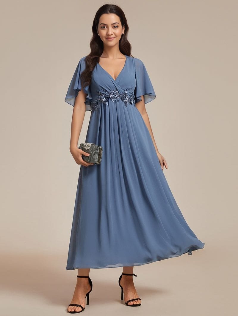Robe pour invitée au mariage bleue