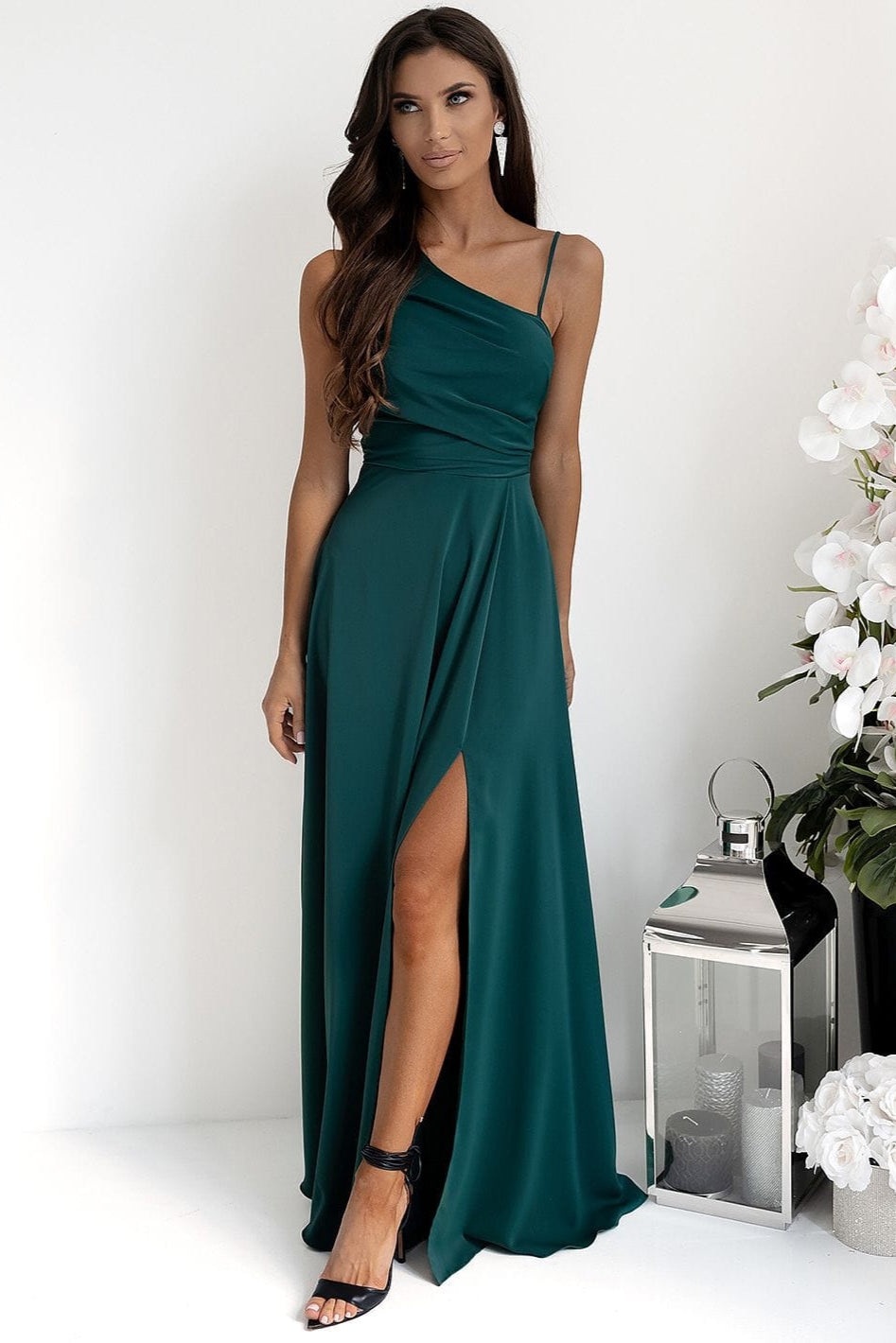 robe demoiselle d'honneur chic longue fendue pour mariage invitée été élégante et fluide