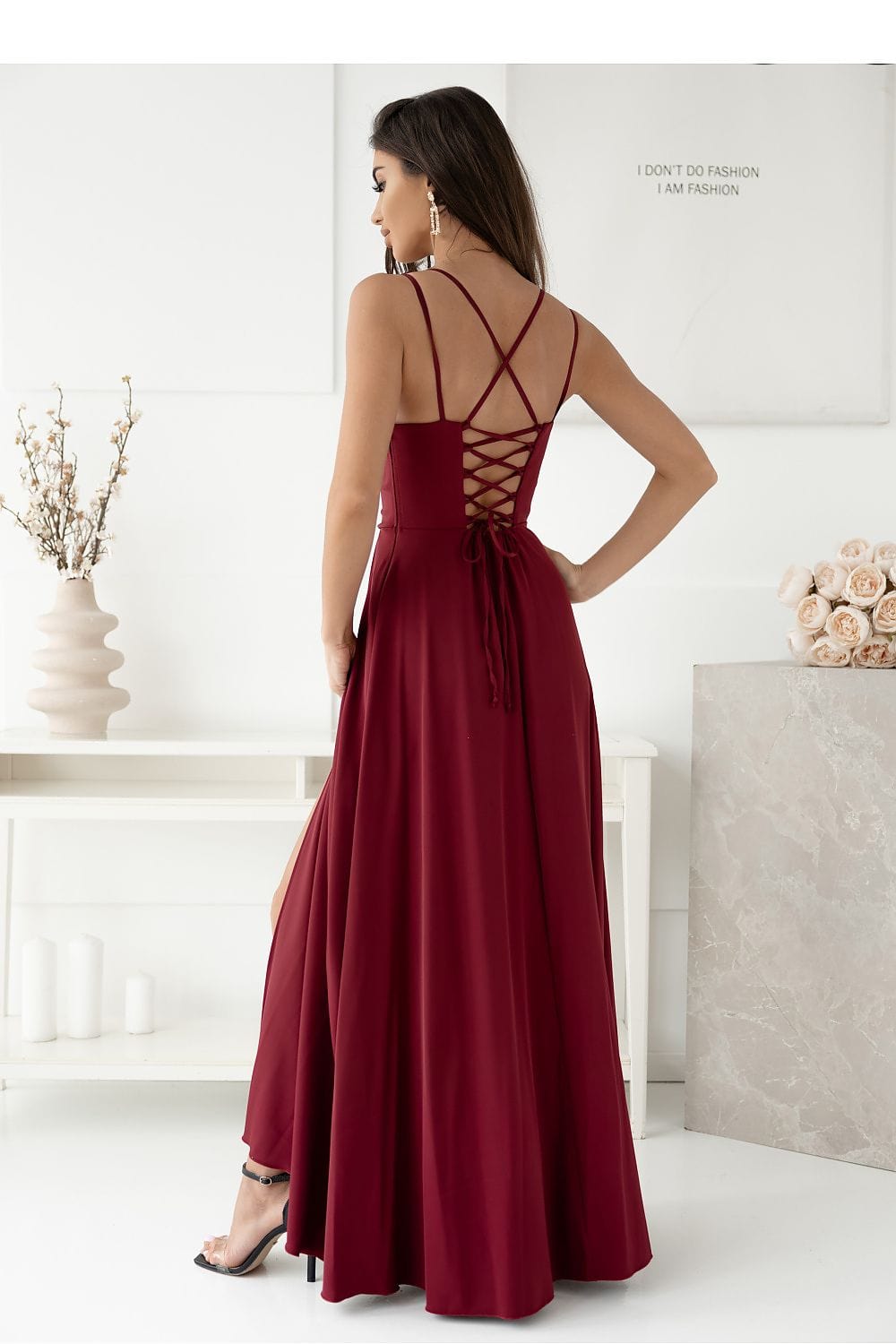 robe de soirée chic longue fendue pour mariage invitée, élégante noire manches longues fluide