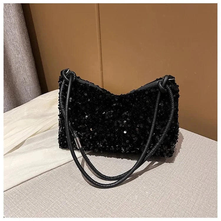 sac à main soirée paillette noire chic accessoire soirée élégant pour mariage ou nouvel an femme