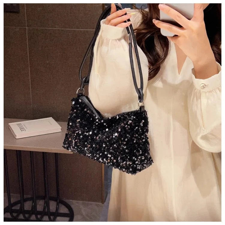 sac à main soirée chic paillette noir élégant pour mariage invité ou soirée nouvel an glamour