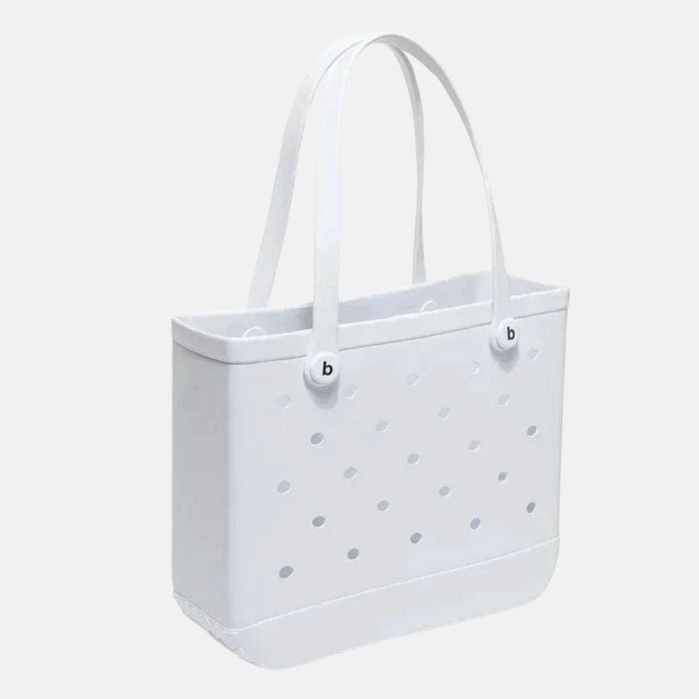 sac de plage blanc en toile pour femme, accessoire estival chic et pratique pour la plage