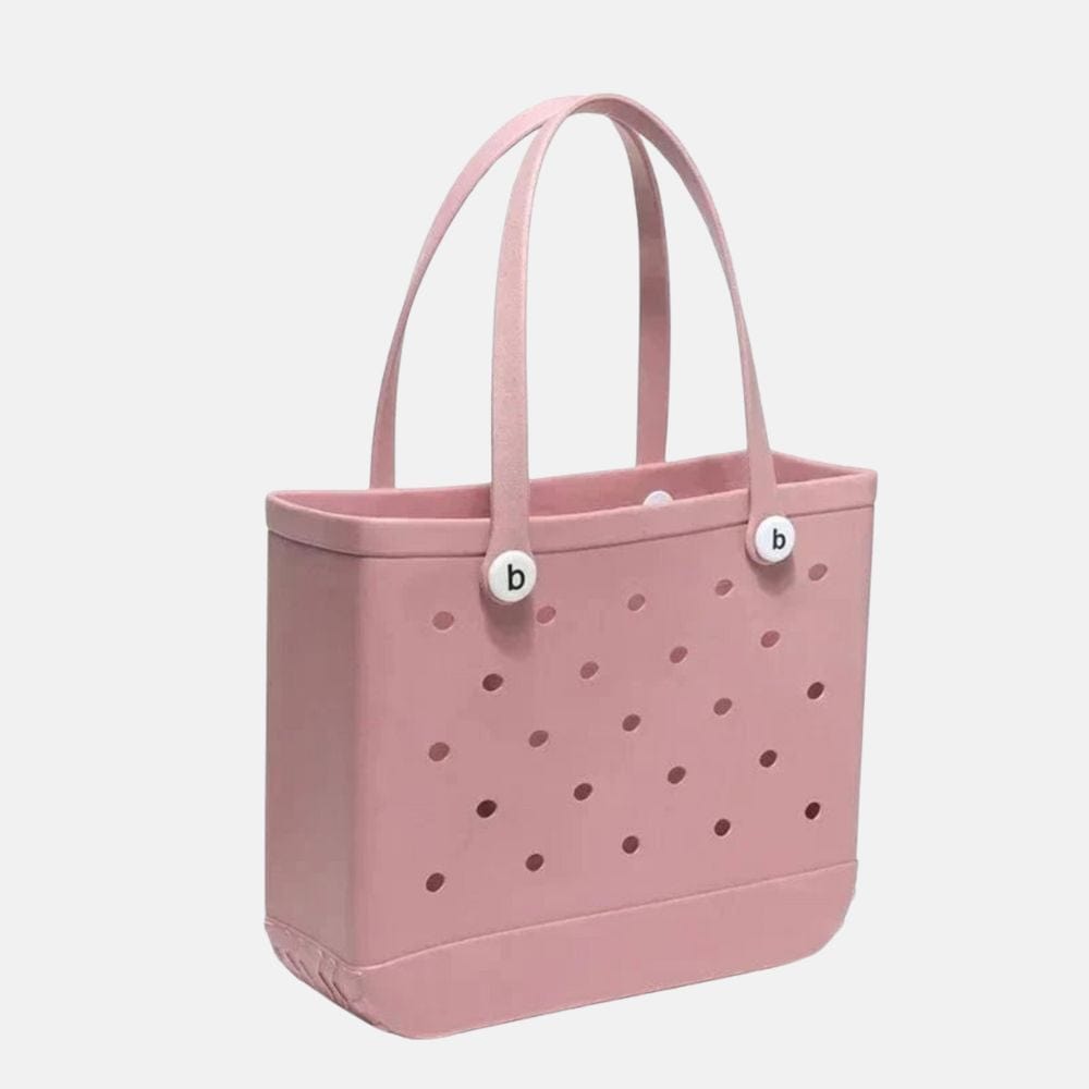 sac de plage rose pastel élégant pour l’été, accessoire de plage chic en toile rose tendance