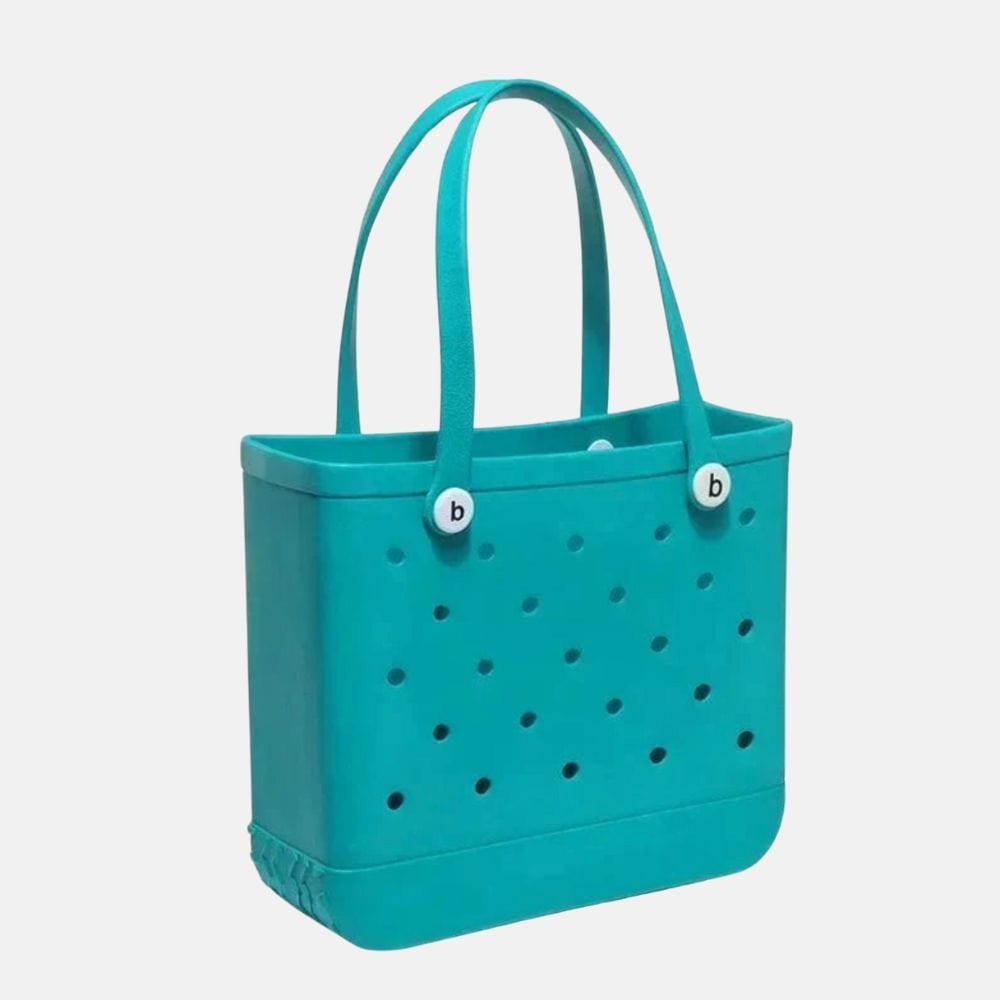 sac de plage turquoise pour l’été, accessoire estival idéal pour la plage ou les vacances
