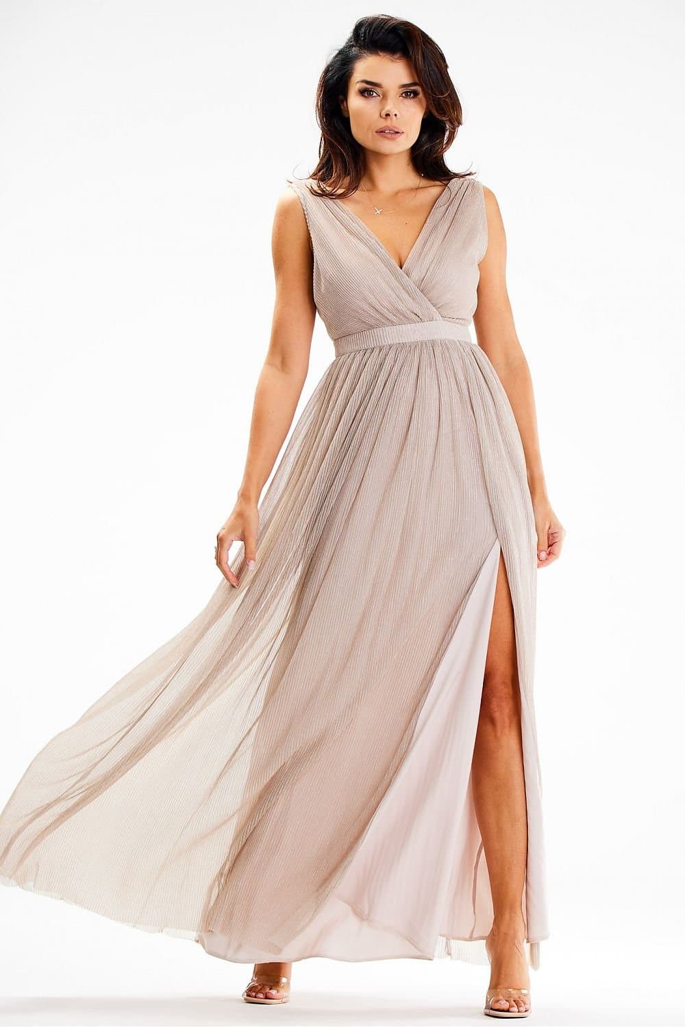 Robe Demoiselle D'Honneur Beige Doré